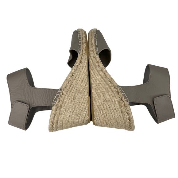 Vince Sophie Espadrille Sandals 10 Taupe 3.5" Wedge Heels - Picture 6 of 10